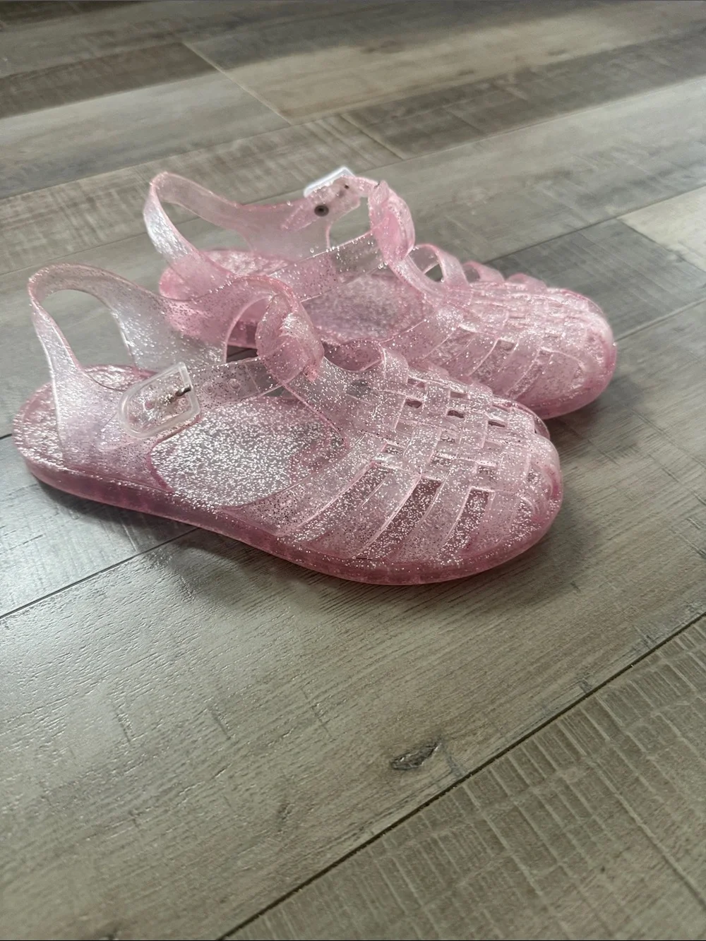 Kids Glitter Pink Jelly Sandals